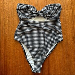 Vintage gingham one piece swimsuit